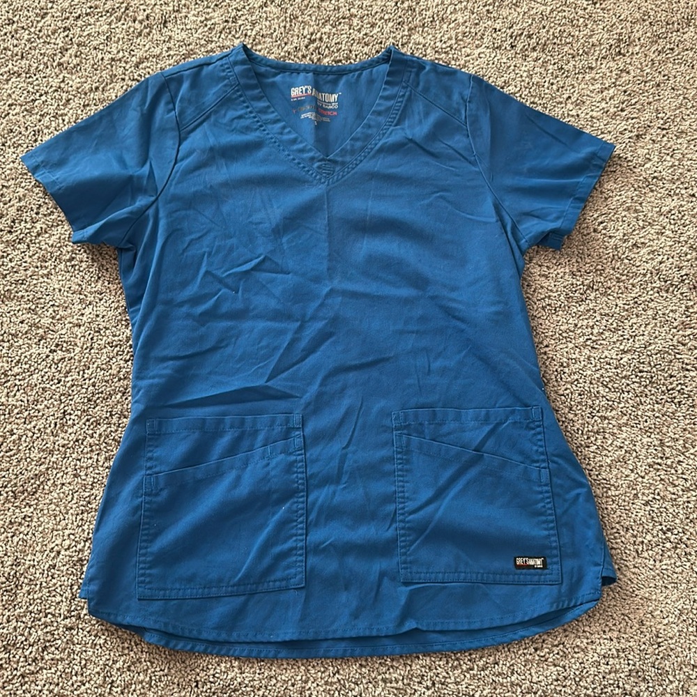 Greys Anatomy Scrub Top in Galaxy Blue